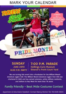 Pride parade viewing party flyer